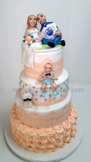 Wedding Cake with figurine toppers