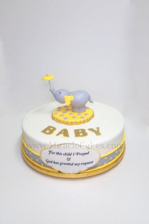 Elephant theme baby shower cake
