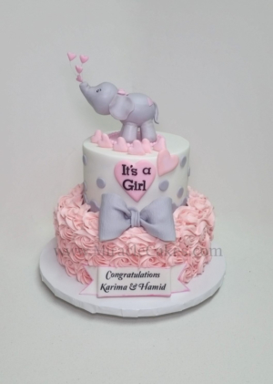 Elephant theme baby shower cake-2