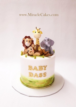 Baby animals cake