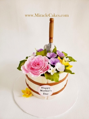 3D flower pot cake