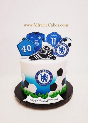 Chelsea soccer fan cake