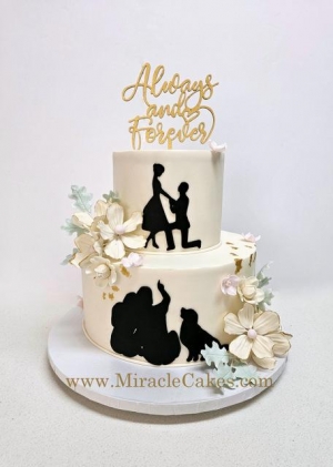 Wedding cake with sugar flowers