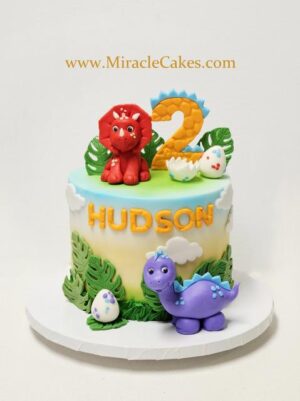 Cute dinosaur cake