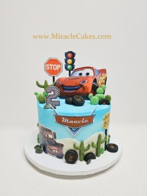 Lightning McQueen cake with edible prints