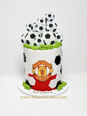 Soccer theme cake