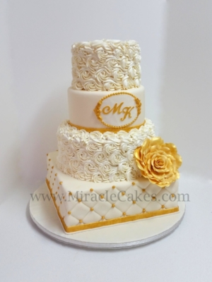 Cream and Gold Wedding cake